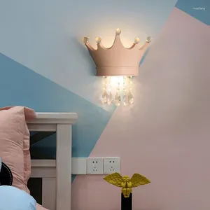 Lámpara de pared lámparas de cama lámparas colgante de cristal corona moderna lujo dormitorio para niños princesa sala de decoración luces de noche