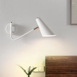 Wandlamp glas retro kamerlichten modern decor luminaire applique lampen bed antieke houten poelie