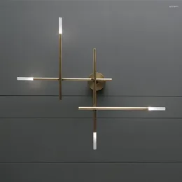 Lâmpada de parede ouro ou preto simples luz para restaurante quarto cabeceira corredor nórdico pós-moderno arte acrílica led wall-sconce g4