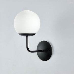 Applique murale or applique éclairage noir salle de bain luminaire moderne intérieur chambre lumières avec abat-jour en verre mat Globe