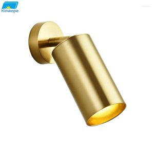 Wall Lamp Gold Spotlight Home Living Room Achtergrond Aluminium Glakkamer Exhibition Hall Kleding Store LED Track Light