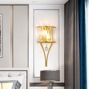 Lampe murale Crystal doré moderne avec une salle de chambre à lampe à la lampe de chambre à coucher salle de bain et salon