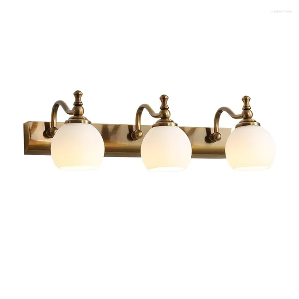 Lámpara de pared Lámparas frontales de espejo dorado Luz LED para gabinete de baño Baño Dormitorio Tocador Apliques de maquillaje Accesorios de luces