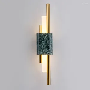 Wandlamp Groen Marmer Licht Luxe Gouden Decor Nachtkastje Led 8W Woonkamer TV Achtergrond El Lobby Gang Trap Blaker