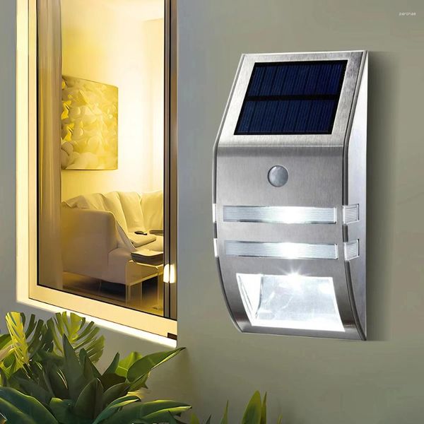 Wandleuchte Home Security Betriebene Solar-Treppenleuchten Bewegungssensor IP67 Wasserdicht. Kabellos