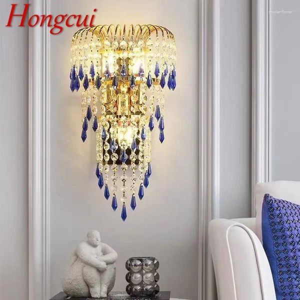 Lámpara de pared Hongcui Cristal contemporáneo Arte interior Sala de estar Dormitorio Mesita de noche Lujoso El Pasillo Pasillo