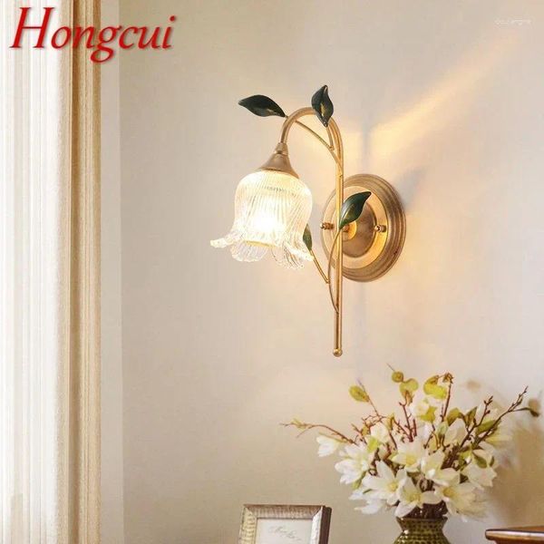 Lampe murale hongcui contemporain français pastoral LED créatif fleur salon couloir couloir de chambre décoration de maison