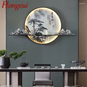 Applique murale Hongcui moderne photo à l'intérieur créatif paysage chinois fond mural applique de chevet LED pour la maison salon chambre