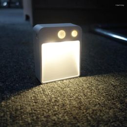 Lampe murale Corps humain détection d'alaille légère Asle Escaliers Batterie Powered Night Wireless Motion Capteur Armoire LED Infrarouge