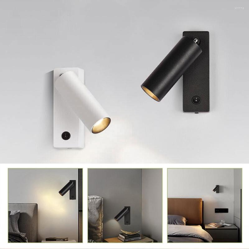 Duvar lambası kapalı led nordic spot ışıklar yatak odası için oturma odası el modern rotasyon katlanır başlık okuma spot ışığı