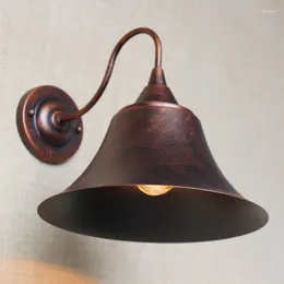 Lampe murale Antique Rust Retro Metal Shade For Workroom Bedside Bedroom Light Luminaire Luminaire Luminaire Éclairage