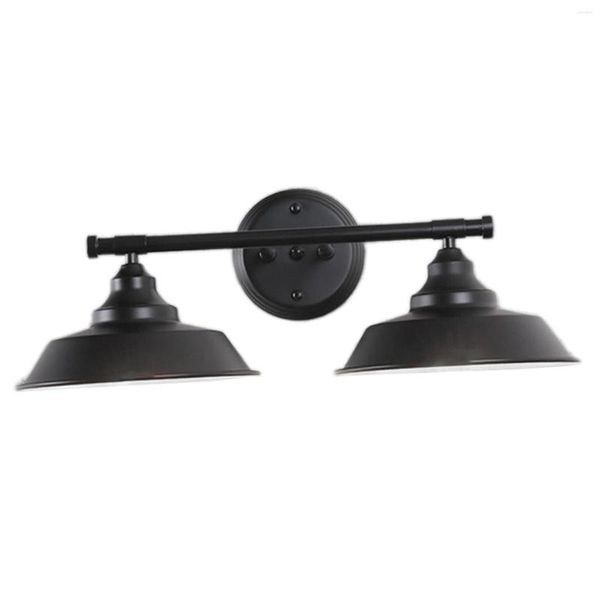 Lámpara de pared apliques industriales accesorios sombra de iluminación de 2 cabezas de tocador de baño de porche de garaje