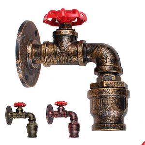 Wall Lamp Industrial Water Pipe Rust Light Steampunk Vintage E27 Edison SCONCE LUNMINIRE VOOR CORIDOR CAFE BAR HOME DROP Levering G DHIHD
