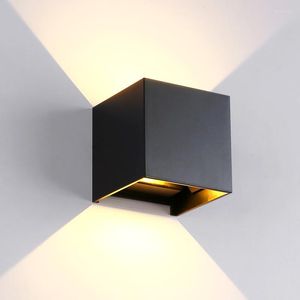 Lámpara de pared Cubo IP65 Montado en superficie ajustable Iluminación LED para exteriores Luz impermeable hacia arriba y hacia abajo Exterior