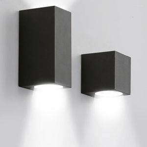 Lampe murale IP65 étanche intérieure extérieure LED lumières vers le bas monté en Surface Cube jardin porche lumière