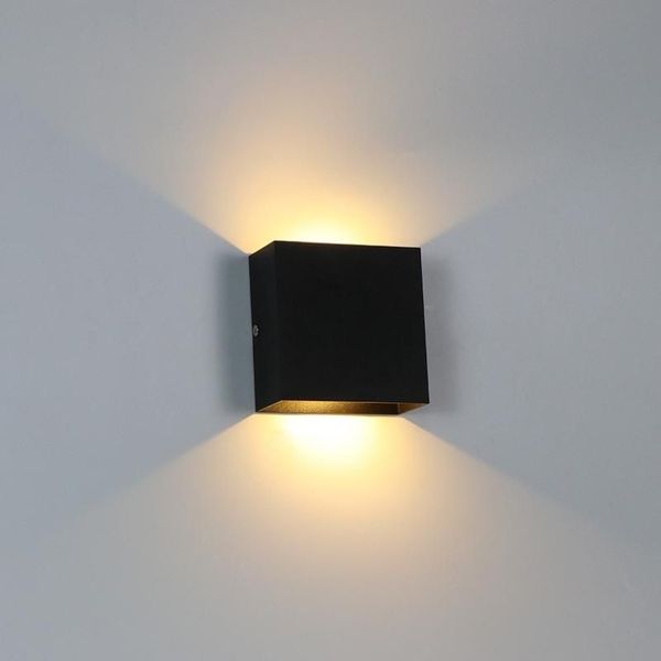 Lámpara de pared IP65 impermeable interior exterior aluminio 6W 10W luz montada en superficie cubo LED decoración de la habitación del jardín 288a