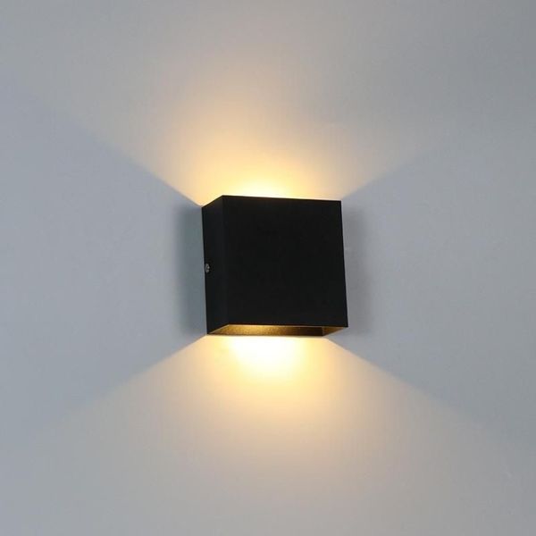 Lámpara de pared IP65 impermeable interior exterior aluminio 6W 10W luz montada en superficie cubo LED decoración de la habitación del jardín 182y