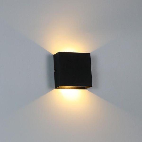 Lámpara de pared IP65 impermeable interior exterior aluminio 6W 10W luz montada en superficie cubo LED decoración de la habitación del jardín 338E