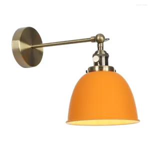 Applique Fer Minimaliste LED E27 Style Nordique Miroir Lumière Orange Applique Luminaires Éclairage Intérieur Applique Murale Luminaire