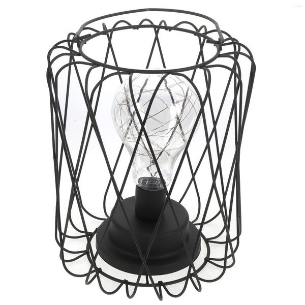 Aplique Hierro Luz Nocturna Vintage Mesa Retro Industrial Cesta Estilo Jaula