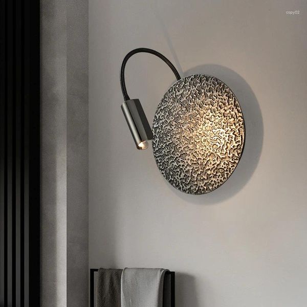 Lámpara de pared Luz italiana Diseño de lujo Sensación Interruptor táctil Simple Sala de estar moderna Pasillo Dormitorio Lectura de noche