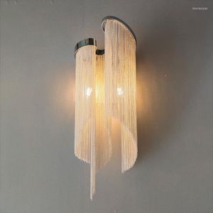 Muurlamp Italiaanse stijl luxe eenvoudige franje aluminium ketting naast kamerlicht voor woningdecoratie