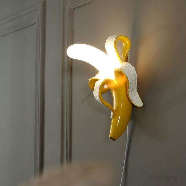 Lámpara de pared Italia Luces de plátano Sala de estar Vidrio moderno Lámparas de frutas LED Dormitorio Aplique de noche Decoración para el hogar Accesorios de iluminación