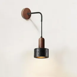 Applique japonaise Wabi Sabi en pierre noire, applique décorative nordique minimaliste, design Studio chez l'habitant, magasin Led E27