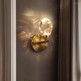Applique Jmzm moderne cristal cuivre douille simplicité LED applique pour salon chambre El intérieur Loft escalier lumière
