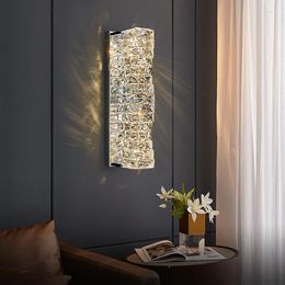 Wall Lamp K9 Crystal Postmodern Luxe LED Silver/Golden Living Room Achtergrond Licht Slaapkamer Bedvilla Deco SCONCES