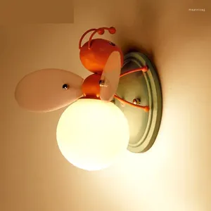 Wall Lamp Kid's Led Cartoon Light Nieuwheid gekleurde bijen Kinderkinderen voor kinderen Room jongens en meisjes bed Luminaire