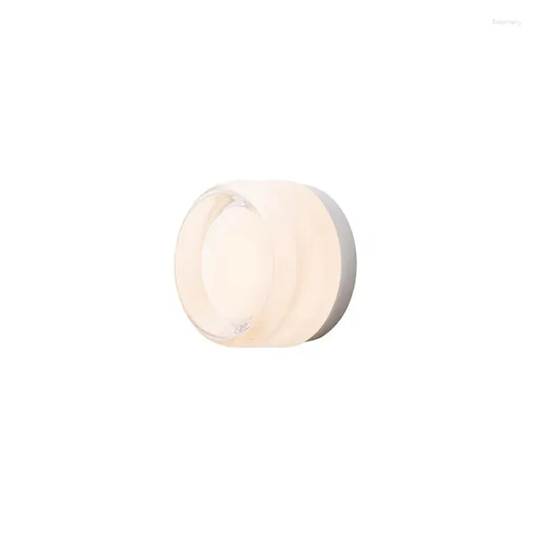 Lampe murale l nordique décoratif miroir fond de salle de bain circulaire LED minimaliste applique acrylique décoration de maison créative