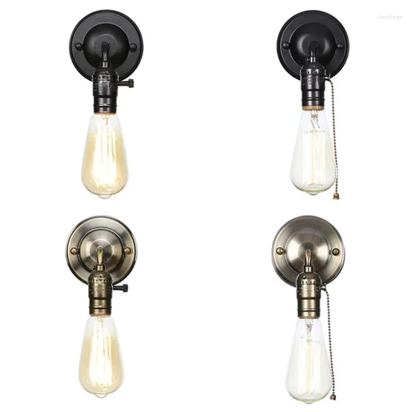 Applique L Pull Rod Switch LED Chrome Plaqué Loft Style Rétro Fer Chambre Chevet Escalier Pendentif