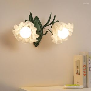 Applique Led 2023 français rustique salon fleur lampes couloir arrière allée américain Vintage chambre lampes de chevet