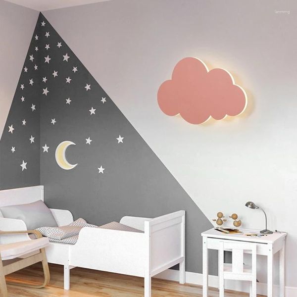 Applique murale LED 220V nuage tactile interrupteur marche/arrêt enfants décoration minimaliste blanc gradation moderne salon fille chambre d'enfant