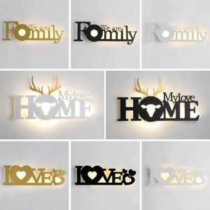 Wall Lamp LED AC220V Letter LoveHomefamily 13W Moderne Warm Style Living Living Slaapkamer Achtergrond Aesthetische kunst Decorverlichting