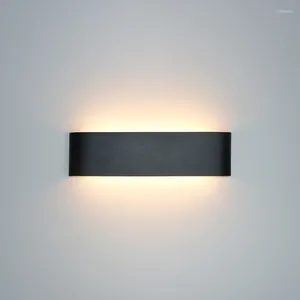 Lampe murale LED Aluminium noir IP20 Lumière décorative minimaliste moderne pour le salon CHAMBRE AISLE AC85-265V