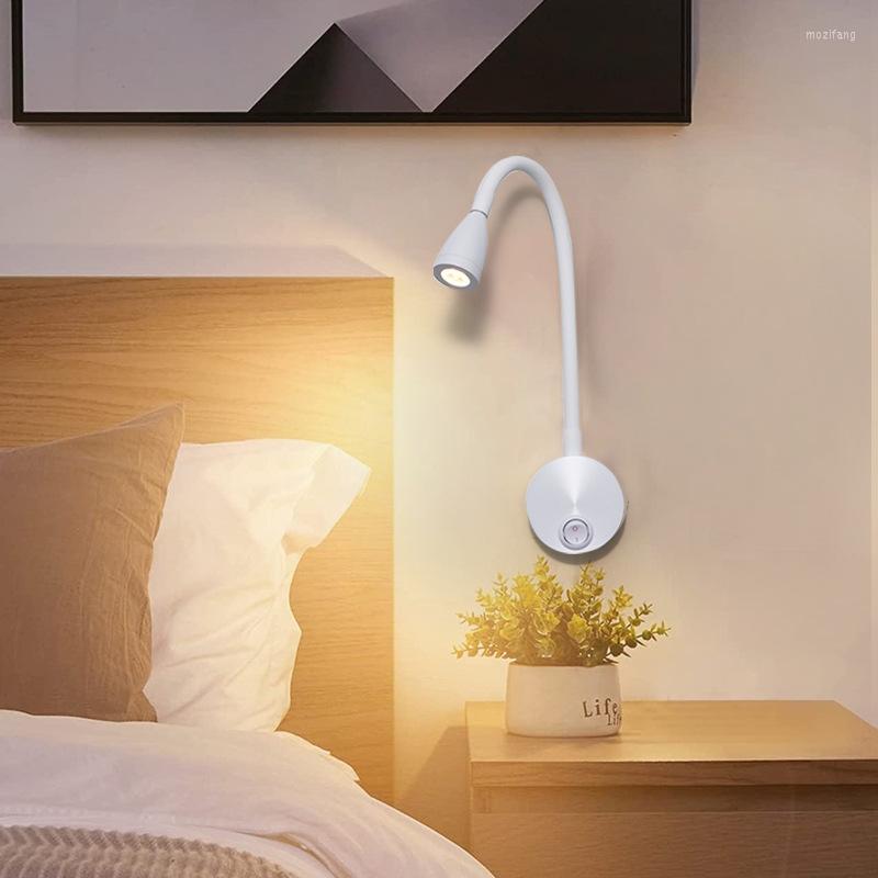 360° Rotation LED bed lights on wall for Bedroom, Study Room, and Living Room - Retractable Sconce for Indoor Reading and Bedside Lighting