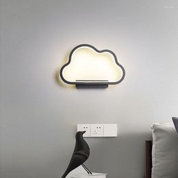 Muurlamp led wolkenlampen moderne woonkamer meisje kinder slaapkamer kinderen acryliciron minimalistisch decoratie bed