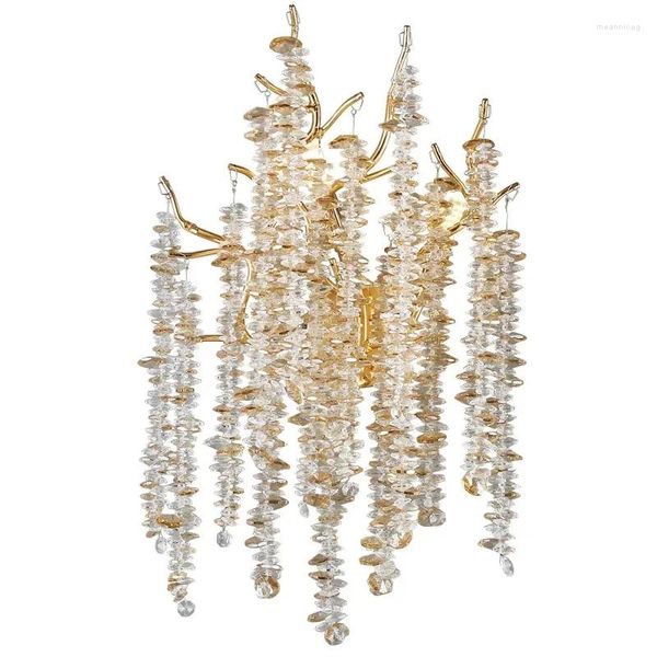 Applique LED Cristal Lumières Branches Chambre Salon Cuisine Île Or Lampes de Maison Chevet G9