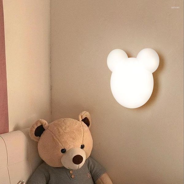 Applique LED Ours Mignon Dessin Animé Créatif Chambre D'enfant Chambre Chevet Filles Fond Décoratif