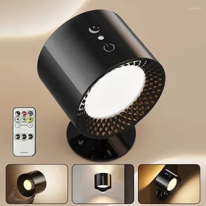 Wandlamp LED Dubbele kop aanraakbediening op afstand 360 roteerbare USB -oplaad draadloos draagbaar nachtlampje voor slaapkamer lezen