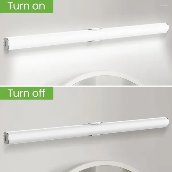 Lámpara de pared LED para protección ocular, luz con carga USB, Interruptor táctil para mesita de noche, espejo regulable, inalámbrico, IP44, resistente al agua para el hogar y el baño