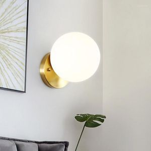 Applique Led Boule De Verre Lumière Loft Designer Studio Salon Miroir Éclairage Couloir Lanterne Chevet Individuel