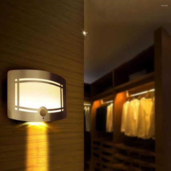 Lámpara de pared LED de inducción sin parpadeo, encendido/apagado automático, alto brillo, sensor de movimiento no deslumbrante, luz de pasillo de armario