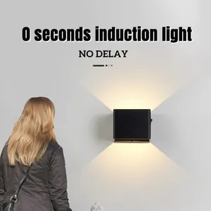 Wandlamp LED Inductie Oplaadbare USB Draadloos leeslicht voor studeerkamer Slaapkamer Nachtkastje Gang Home Decor Blaker