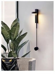 Wandlamp LED Knop SWITC Moderne minimalistische binnen 9w Lichte oppervlak gemonteerd bed SCONCE Zwarte gouden gangpadverlichting