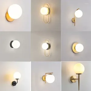 Applique murale lampes LED éclairage avec boule de verre pour chambre salon intérieur 7w 9w lumières allée couloir applique intérieure