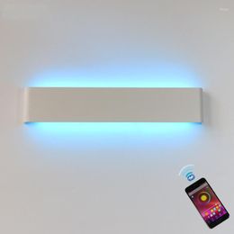 Applique murale lumière LED RGB Dimmable APP télécommande compatible Bluetooth pour entrée d'ambiance décorative AC220V/110V