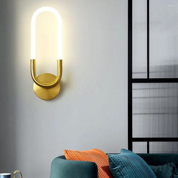 Lámpara de pared Luz LED Simple Creativo Interior Decoración del hogar Villa Patio Baño Dormitorio Pasillo Mesita de noche 360 ° Resplandor Acrílico